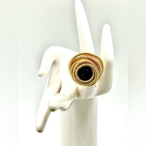Santaellabyrey ring made with gold stainless steel wire Semiprecious Onyx Stone